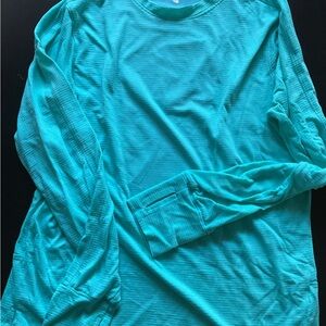 Natan Long Sleeve Crewneck Tee - Aqua Teal